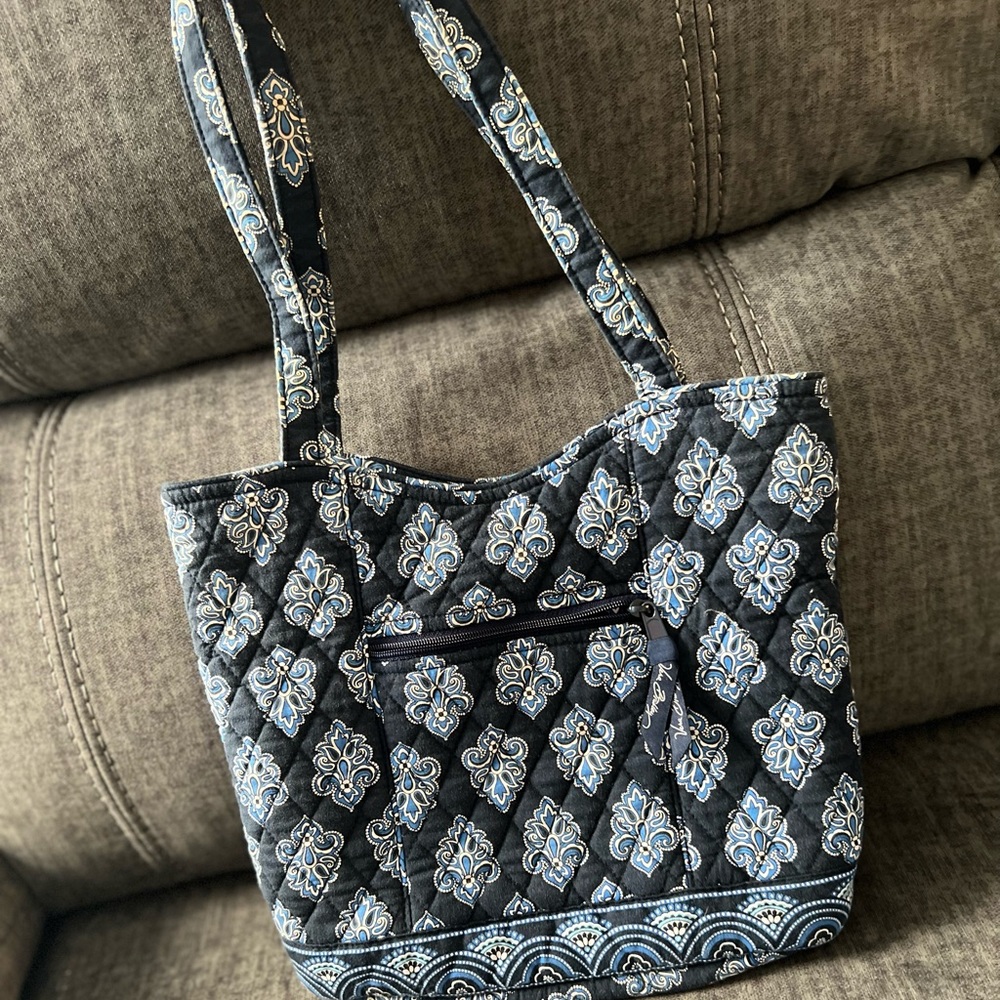 Vera Bradley Retired Calypso blue printed cotton tote bag